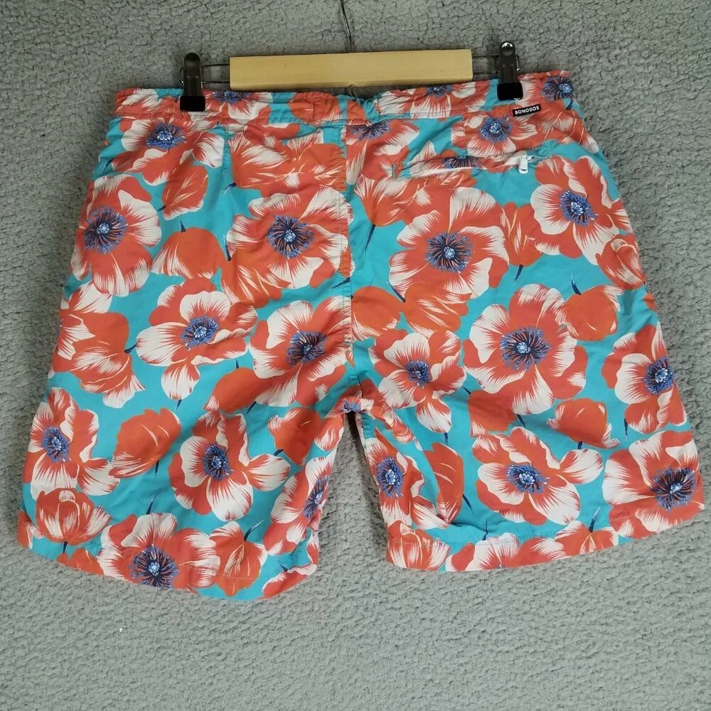Bonobos Swim Trunks Shorts Adult 33 Floral Hawaiian Brief Lined 6.5